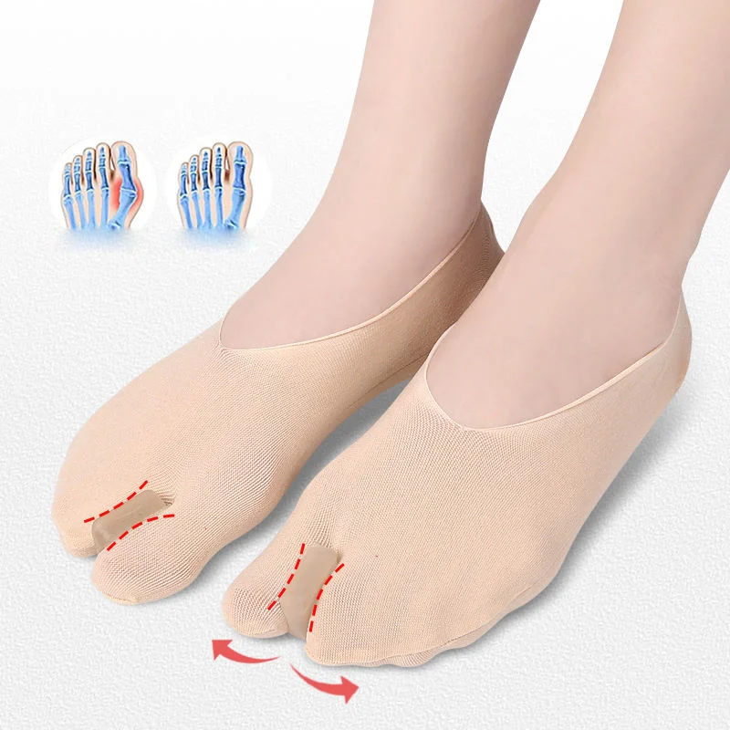 Invisible Two Toed Hallux Valgus Orthopedic and Bunion Pain Relief Toe Separator Toe Overlapping Dividers Boat Sock