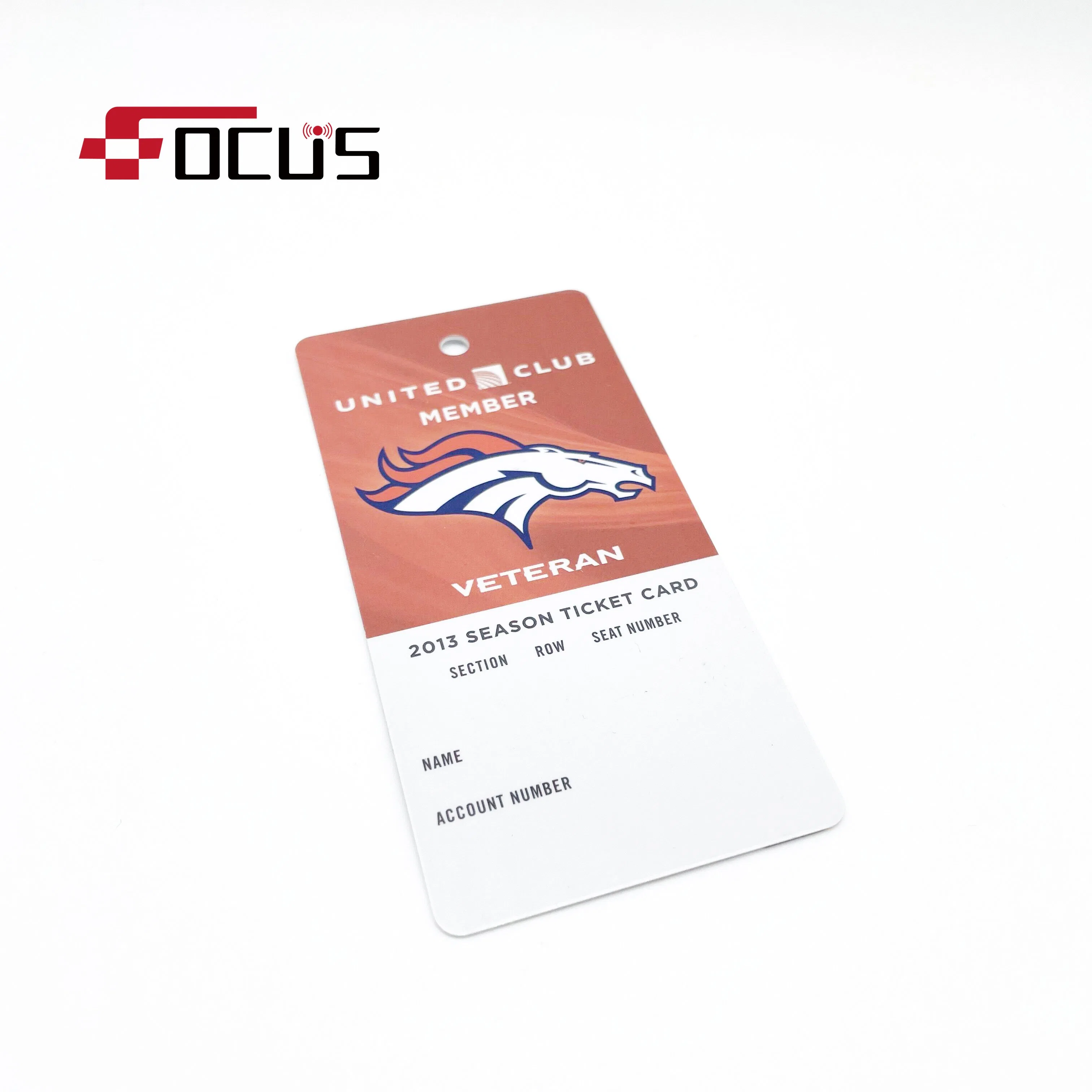 13.56MHz Customized Size Plastic PVC RFID Key Card with Hole Punch