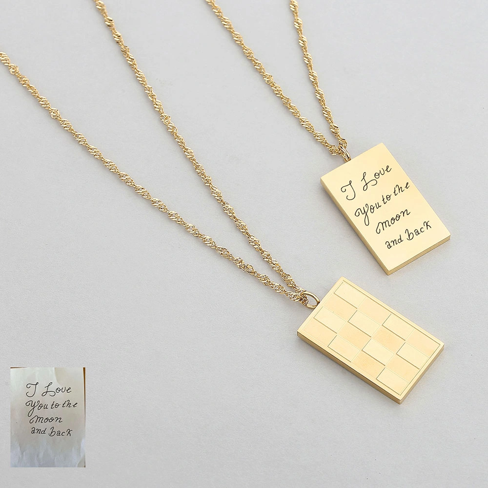 Custom Personalized Square Photo Necklace Wedding Christmas Festival Party Decoration