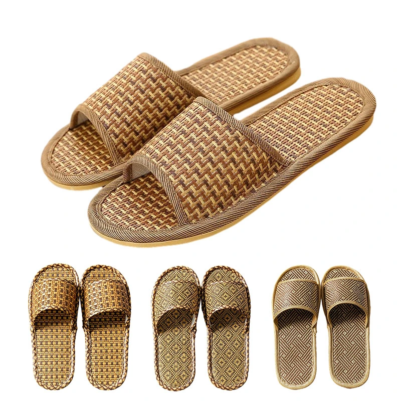 Home Slides Men's Indoor Linen Flax Summer Women Woven Slippers