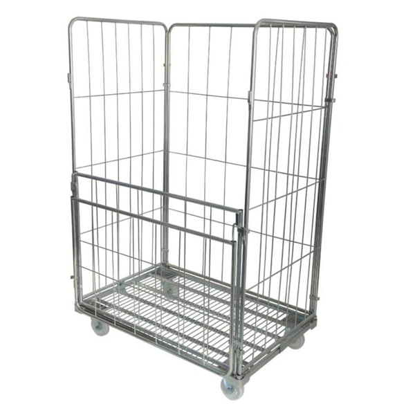 Entrega almacenamiento logístico Galvanizado Metal Roll contenedor / Mesa de carrito