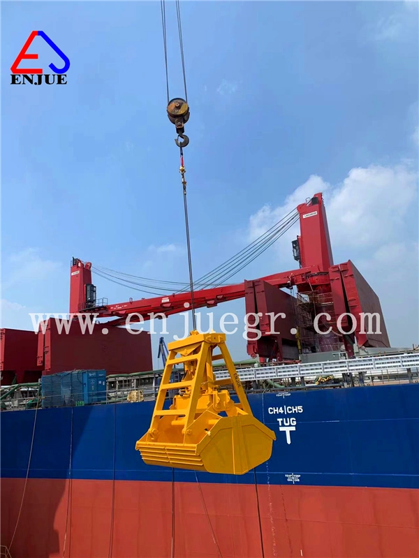 8/10/12/15cbm Enjue Marine Ship Use Wireless Remote Control Clamshell Grab Bucket for Coal Fertilizer Grain with Leakproof Lip