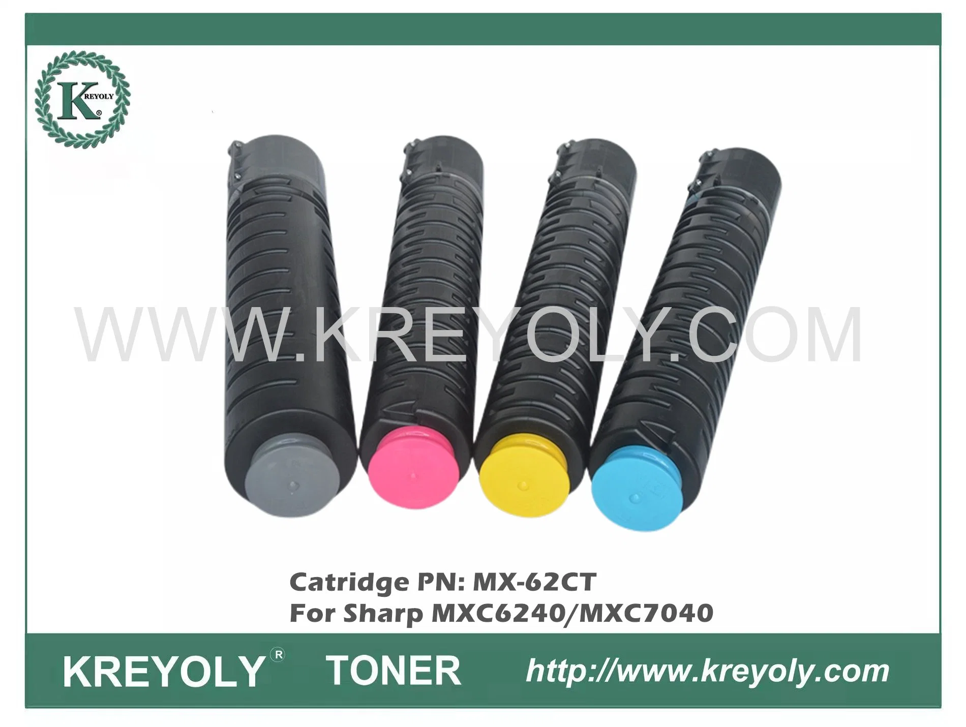 Cartouche de toner compatible MX-62TC pour Sharp MXC6240/MXC7040