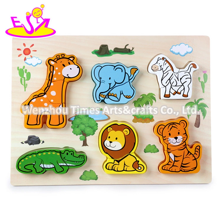 Nuevos Juegos de Puzzle de animales de madera para niños más calientes para la educación W14D032