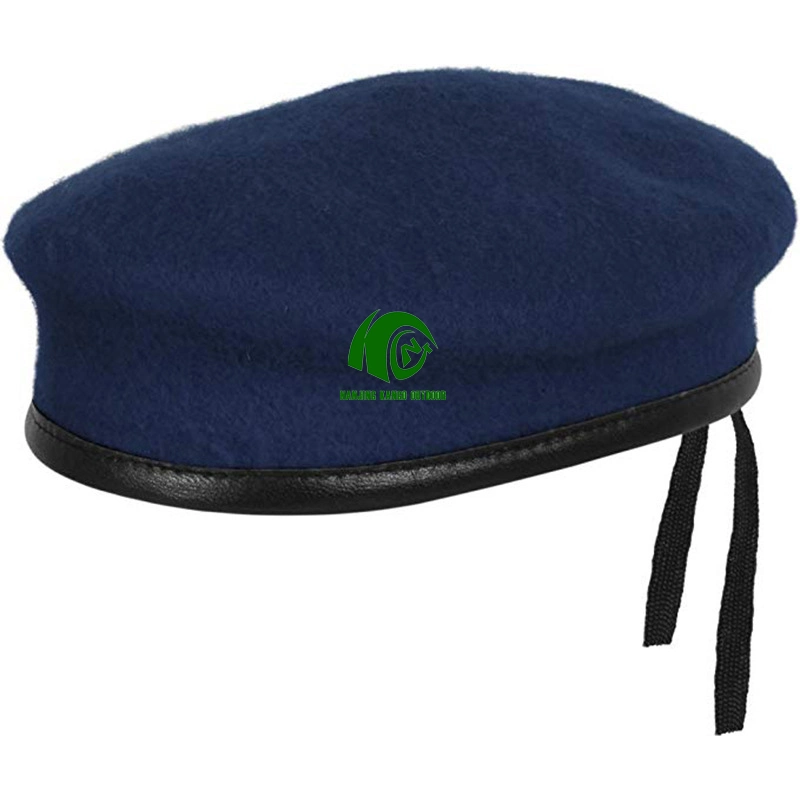 Kango Men's Special Forces Military Leather Edging Wool Sticky European-American Beret