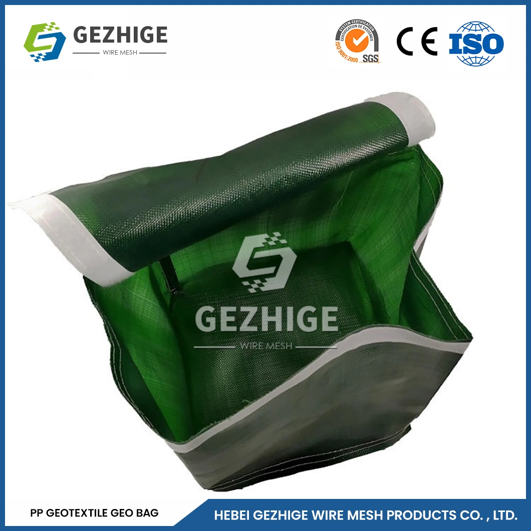 Gezhige 2.0-4,0mm espessura do fio PVC revestido / galvanizado Hexagonal Gabion malha de arame Malha de arame de fábrica GABions entrançados China erosão de solo de PP não tóxica Saco de controlo