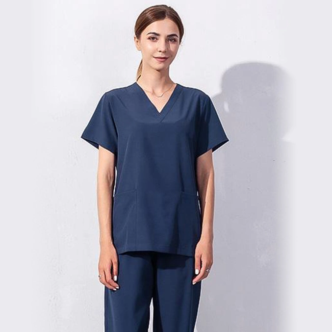 Krankenhaus Mode Scrubs Baumwolle Polyester Krankenschwester Designs Medizinische Uniformen Uniformen De Enfermera PARA Hospital Farbe Oro