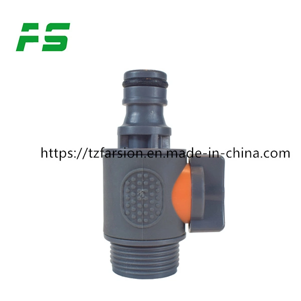 Plastic 3/4inch ABS Male and Nipple Quick Release Garden Hose Pipe Shut off Valve