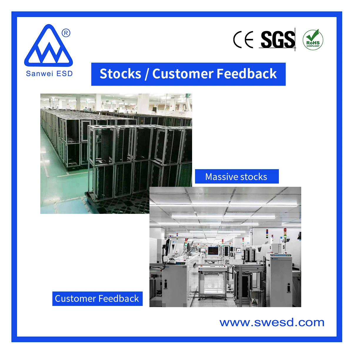 Antistatic ESD PCB Magazine Rack for Industrial