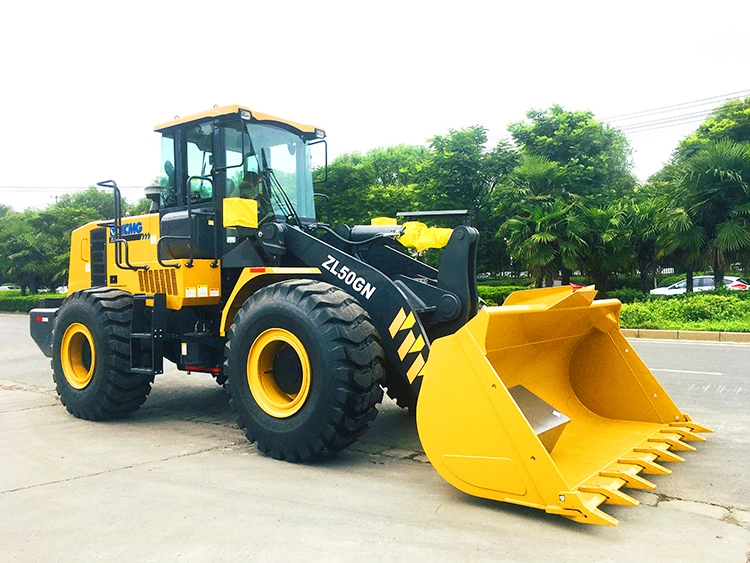 XCMG 5t Zl50gn Equipment Construction Wheel Loader with A/C, Joystick and Rock Bucket