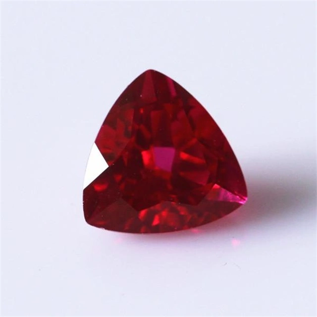 5# Red Corundum Trillion/Triangle Cut Synthetic Ruby Gemstone