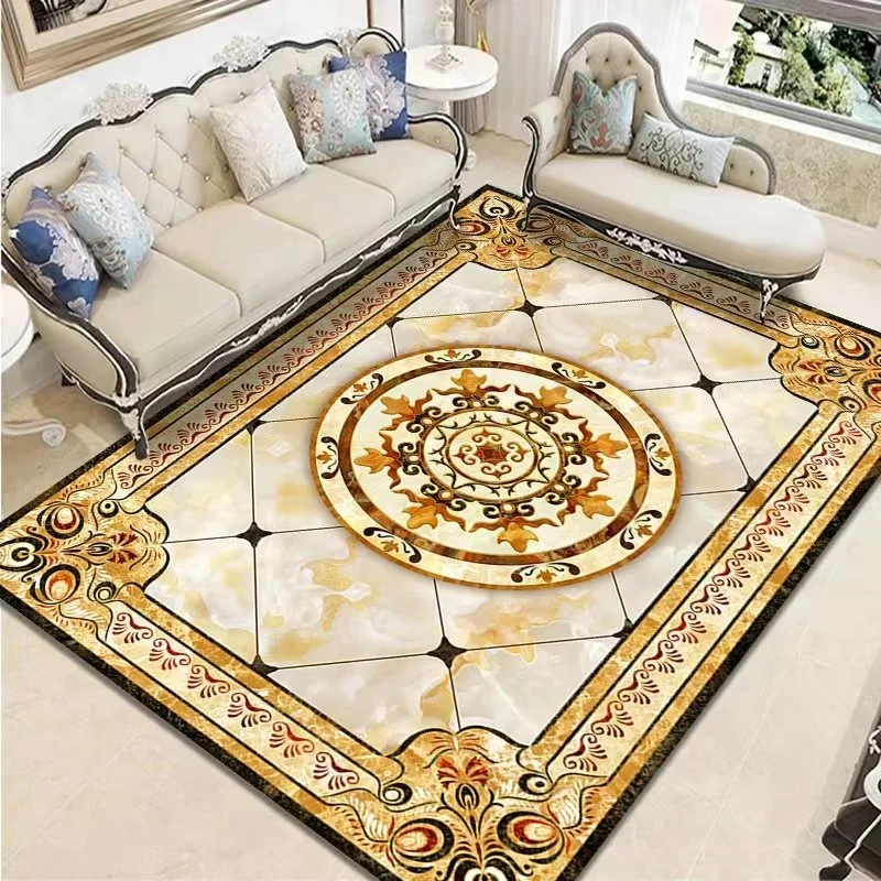 Persian Turkey Design Anti Slip Polyester Wholesale Factory Supply OEM Printed Easy Clean Living Room Bedroom Large Size 3D New Design Home Carpet