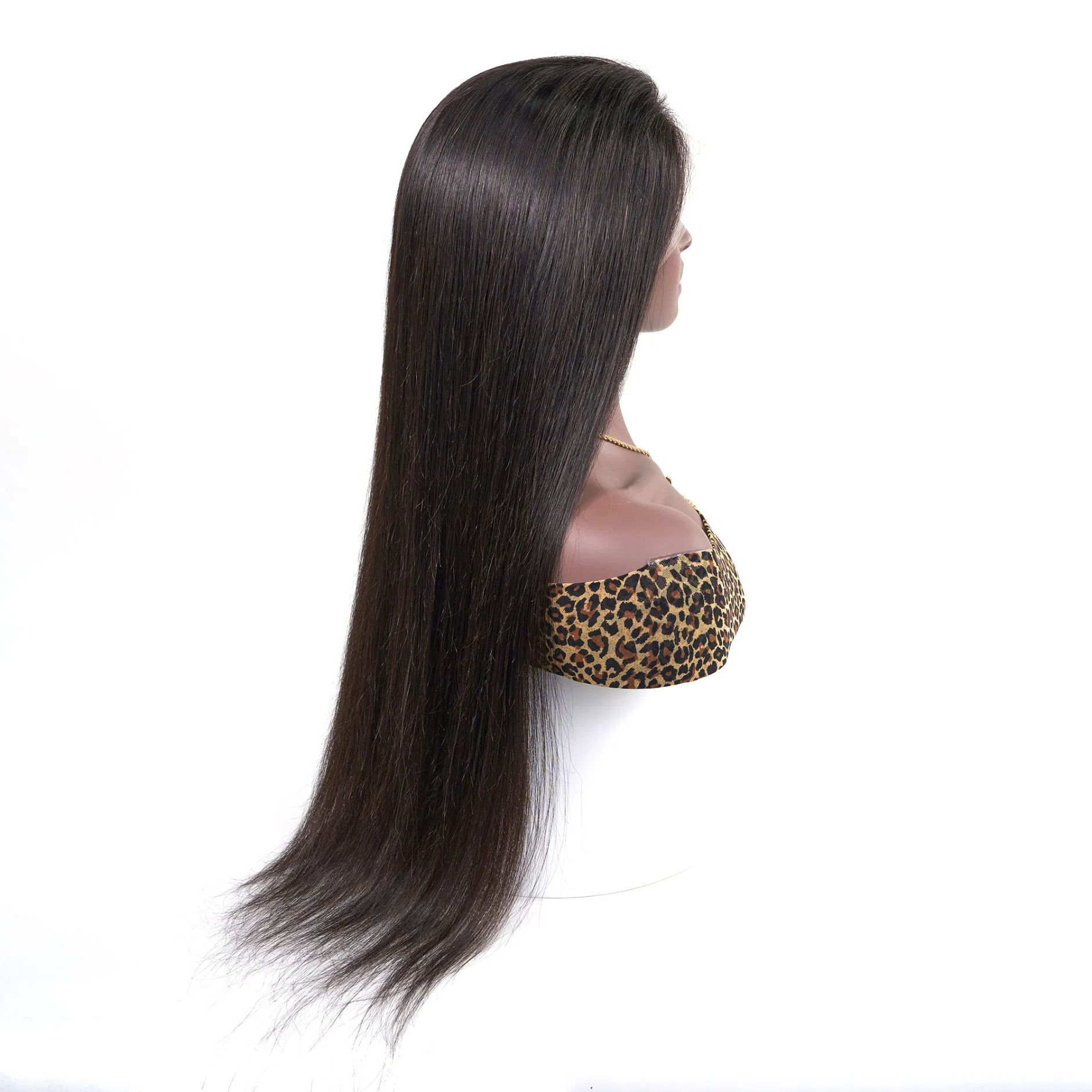 Chine Vente en gros main bon marché fait de la Vierge brésilienne Remy long humain Cheveux Natural Bone Straight 360 Full HD transparent Swiss Lace Perruques avant pour femmes noires