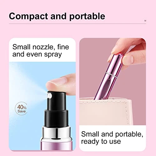 Personnalisation de l'échantillon de 5 ml de Parfum Vaporisateur rechargeable portable mini bouteilles d'atomiseur en aluminium