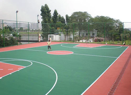 Outdoor Tennis Court Paint Rubber Flooring Surface Silica PU Court