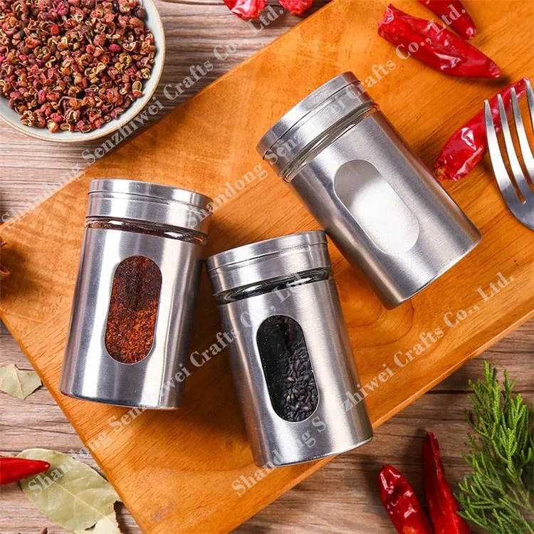 Sample Available Stainless Steel Canisters Sets for The Kitchen Storage with Glass Window & Airtight Lid Food Storage Containers Glass Bottle