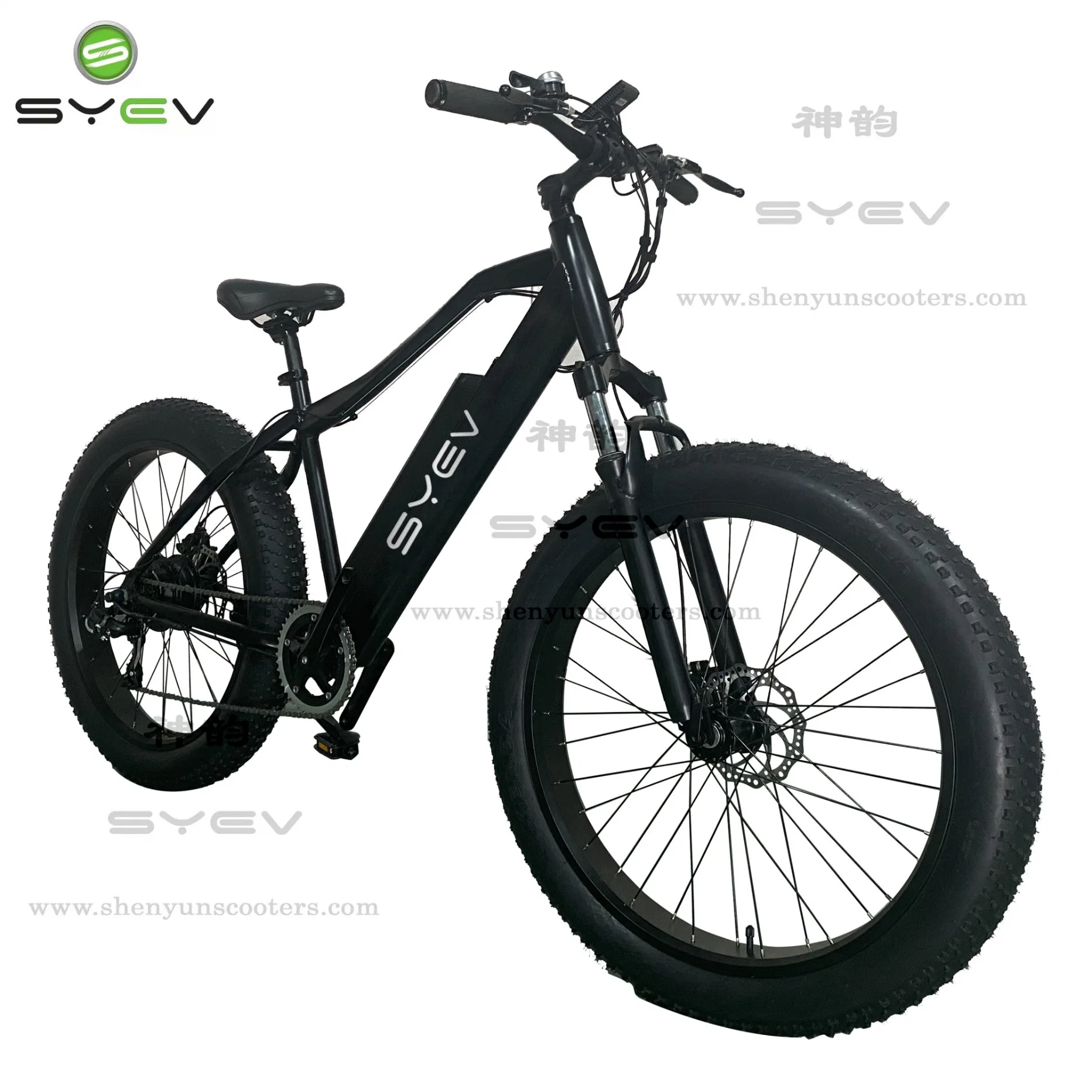 Wuxi Shenyun Factory New High Performance 26" Fat Tyre Aluminum Alloy Mountain Electric Bike for Heavy Riders