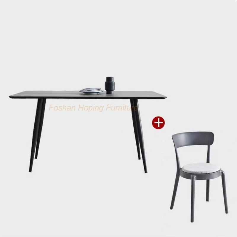 Hoping Factory Modern Southeast Asia Design Extendable Dining Table Slate Top Furniture Kitchen Set Dining Room Furniture MDF Top Effect Paper Dining Table