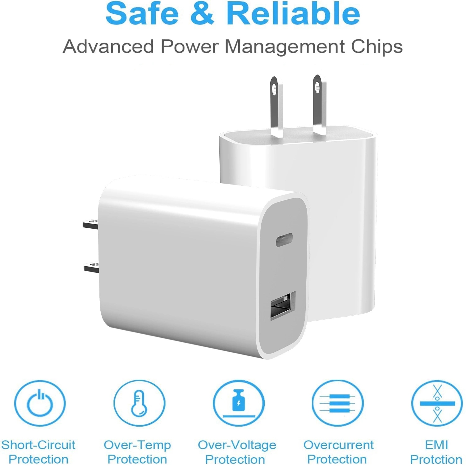 Us/UK/bouchon de l'UE Chargeur de téléphone portable PD 20W QC3.0 Chargeur téléphone USB 20W Chargeur Mobile pour Samsung iPhone Huawei Xiaomi gros Accessoires de téléphone mobile