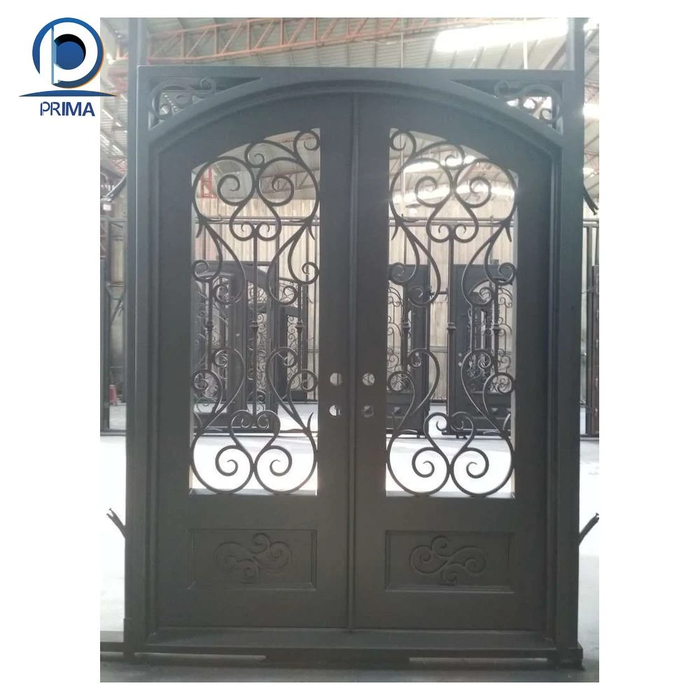 Luxury Metal Door Design Glass Steel Door Wrought Iron Safety Door