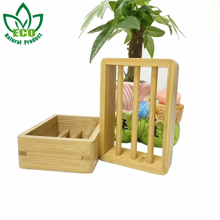 Accessoires de salle de bains Vente en gros Bambu en bois naturel Portasapone porte-savon en bambou Porte-plateau porte-savon en bambou