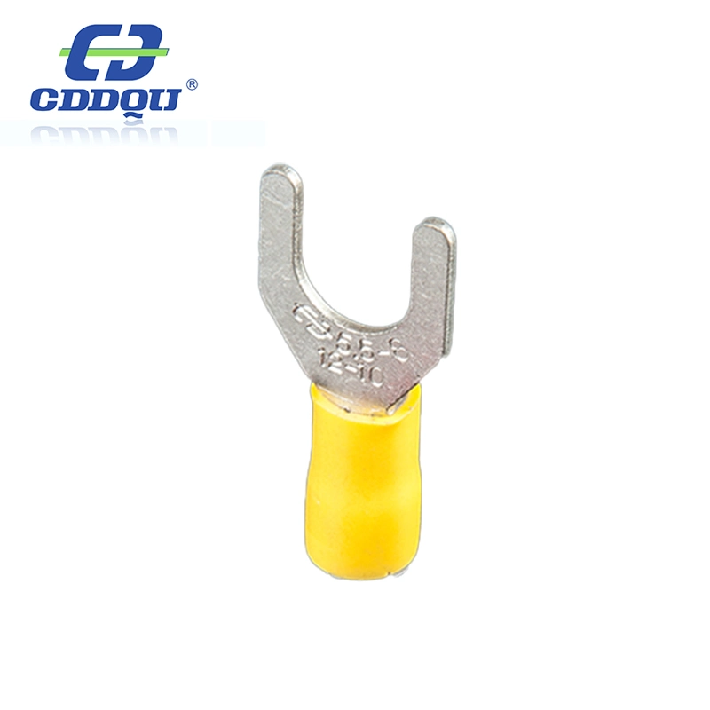 Nylon Insulated Double Crimp Fork Terminal Connector Nylon and Copper Material Tube with Sleeve