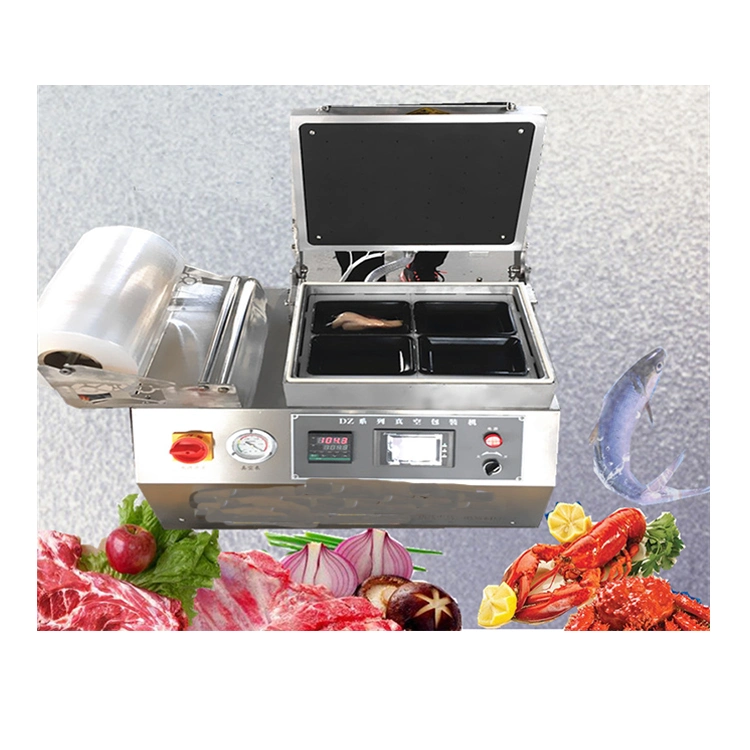 Tray Sealing Cooked Foods Skin Vacuum Packing Machines Processing Fish Skin Pack Machine