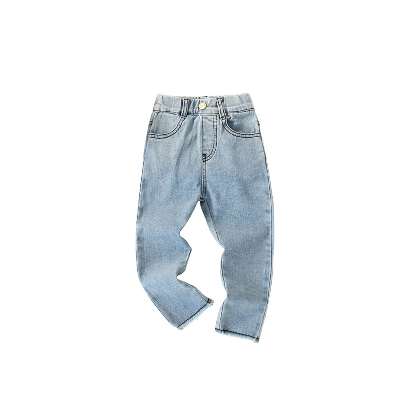 Großhandel Solid Color Einfache Kinder Denim Hose Baumwolle Classic Style Jeans für Mädchen