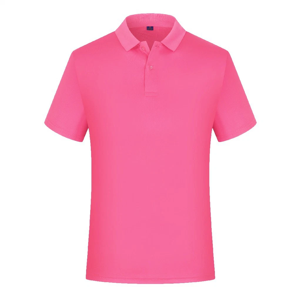 Camisa de golfe de algodão com logotipo personalizado bordado em cores sólidas da fábrica da China. Camisa polo promocional para trabalho. Camisa polo para uniforme.