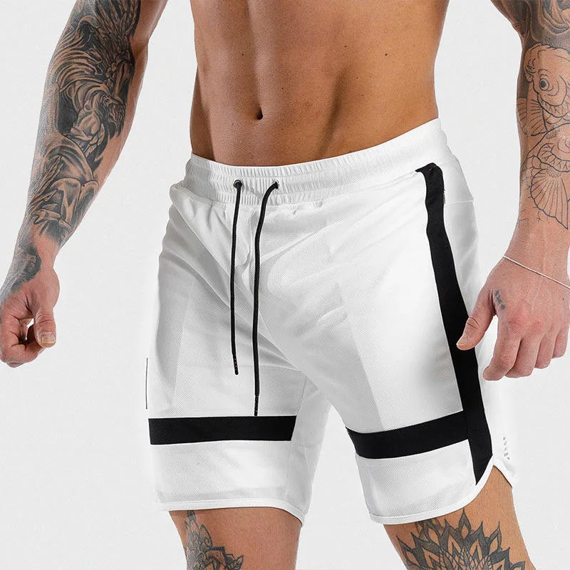 Men Fitness Sweatpants Shorts Man Summer Gyms Workout Male Breathable Mesh Quick Dry Sportswear Short