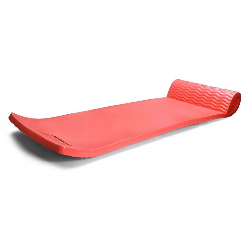 Floating Bed Water Pad Pool Mat Red NBR Foam Non Inflatable Pool Float with Headrest for Adults Water Park Beach Recreation Relaxing