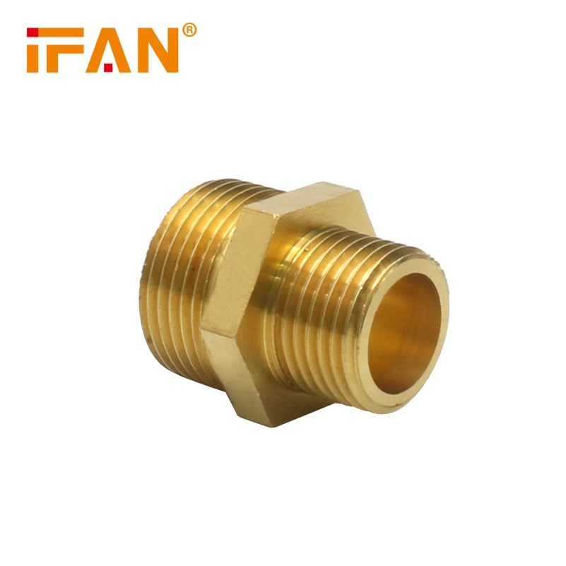 Ifan Manufacturers Brass Plumbing Fittings 1/2 Inch 1inch Nipple Forged Brass Fittings