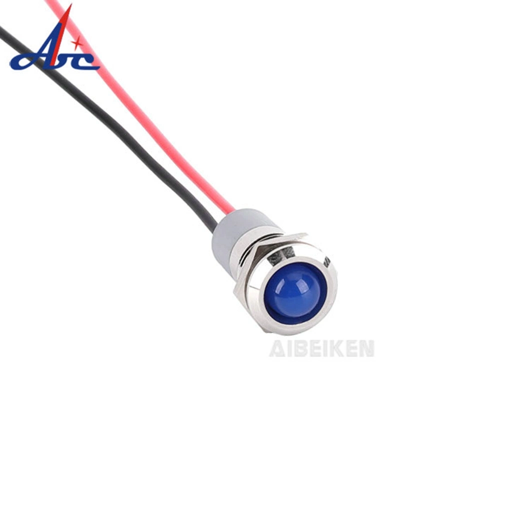 Indicateur de gros 24V DC 8 mm de diamètre 10mm 12mm 16mm conduit métallique étanche IP67 Lampe indicateur de signal de puissance