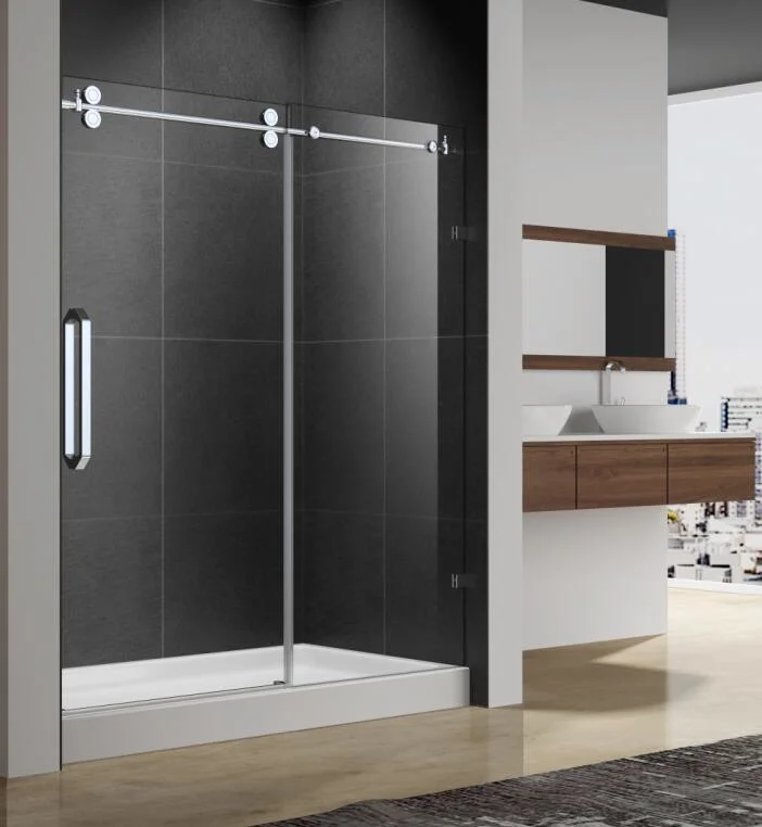 Bathtub Shower Glass with Frosted Glass Double and Single Sliding Door Shower Enclosure