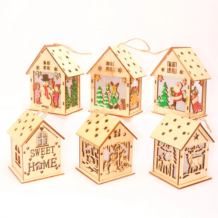 Resin Miniature House Furniture LED House Decorate Creative Christmas Gifts New Year