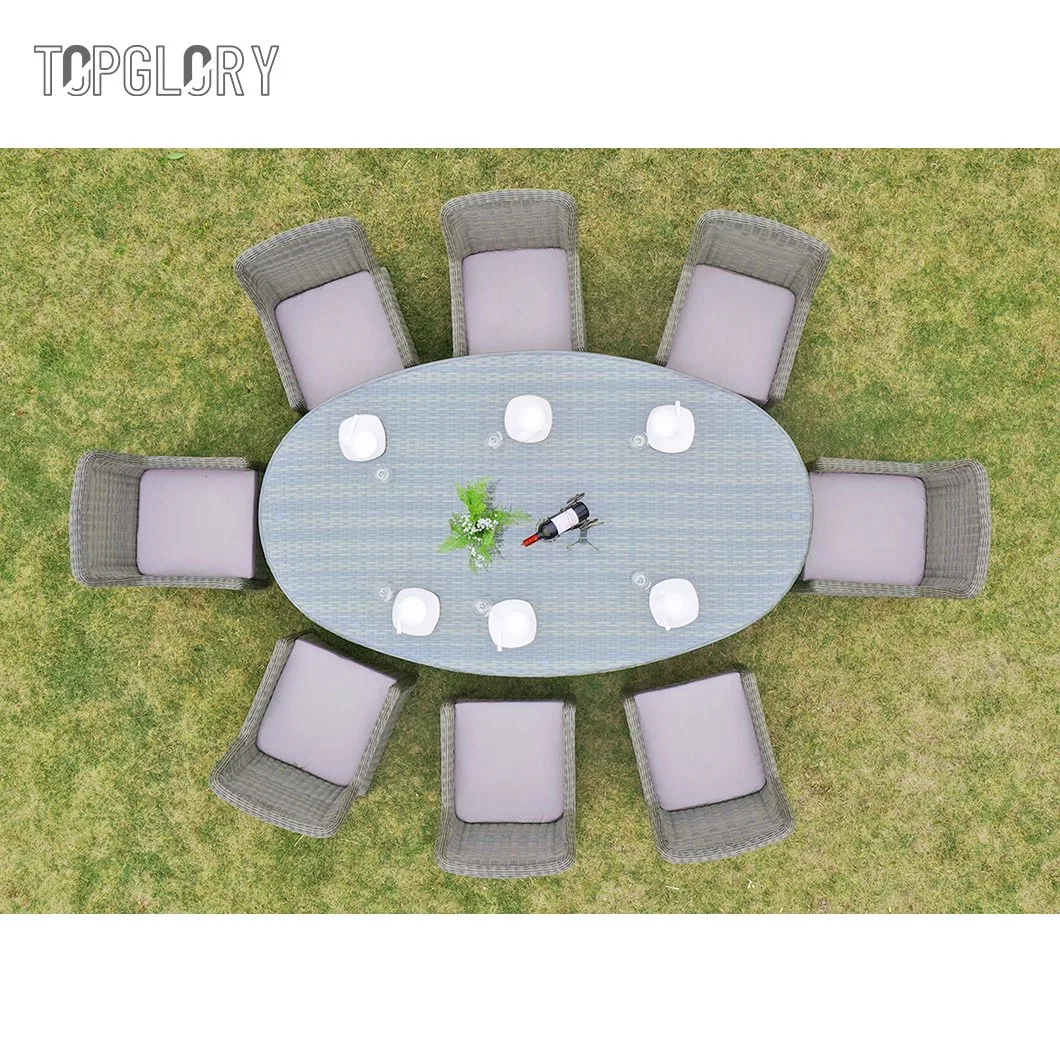 Luxury Outdoor Garden Aluminum Frame Dining Table and Chairs for Restaurant