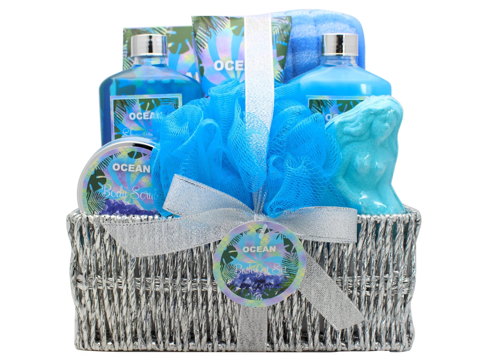 Ocean Series Body Lotion Scrub Duschgel Bubble Bath Salz Bomb Basket Badezimmer Set