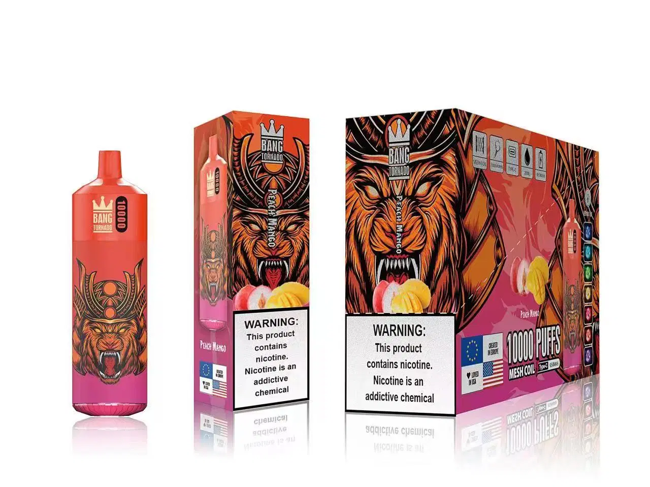 2023 Nueva llegada Randm RM Bang 10K de Vape desechables Pod Tornado 10000 rociadas con 20ml Ejuice Vape