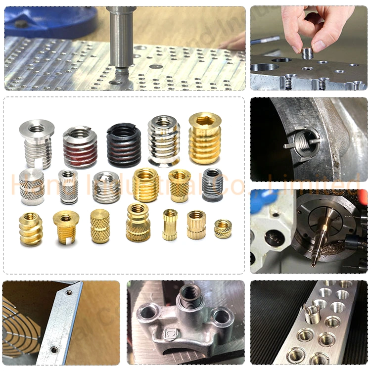 18-8 M2.5 de acero inoxidable 304 M3 M4 alta resistencia de la producción de rosca Autoblocante Free Running Hilo de rosca madera insertar