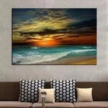 Custom High End PS Frame Abstract Landsacpe Wall Art HD Canvas Painting for Home Decor