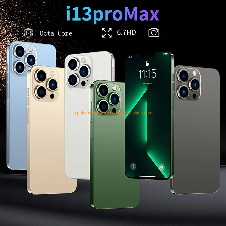 Deixe a tela HD ID do Rosto Versão Global Tela sensível ao toque do telefone móvel I13 Pro Max 6,7 polegada 8 Core Smartphone 5G