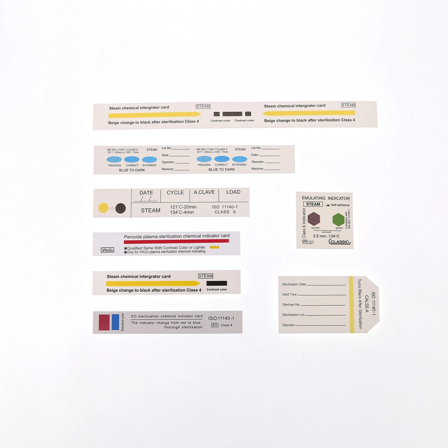 Disposable Autoclave/ Steam Indicator Card From Yellow to Black with CE/ISO