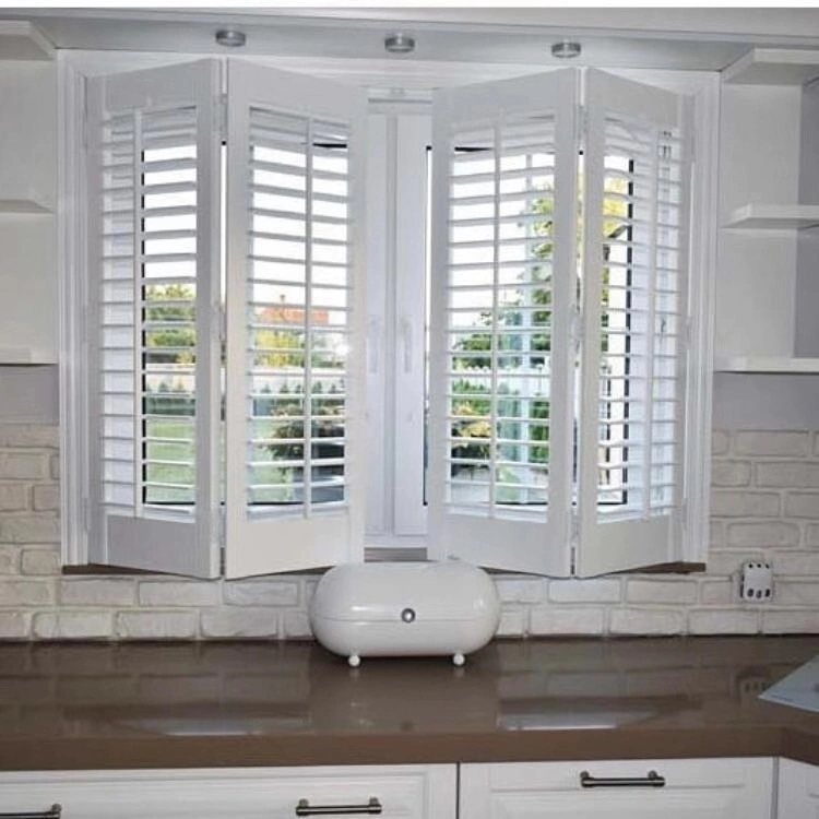 Manufacturer Customized New Design Frost White PVC Window Plantation Shutters Blinds