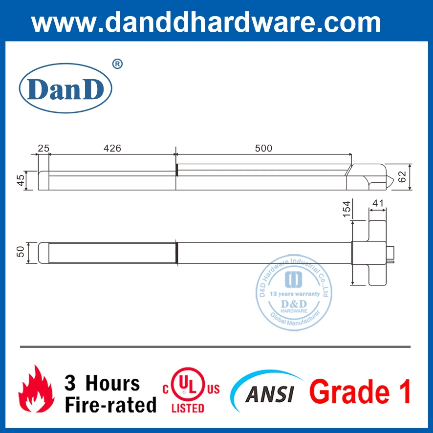 New Product UL ANSI Exit Device Rim Panic Bar Lock