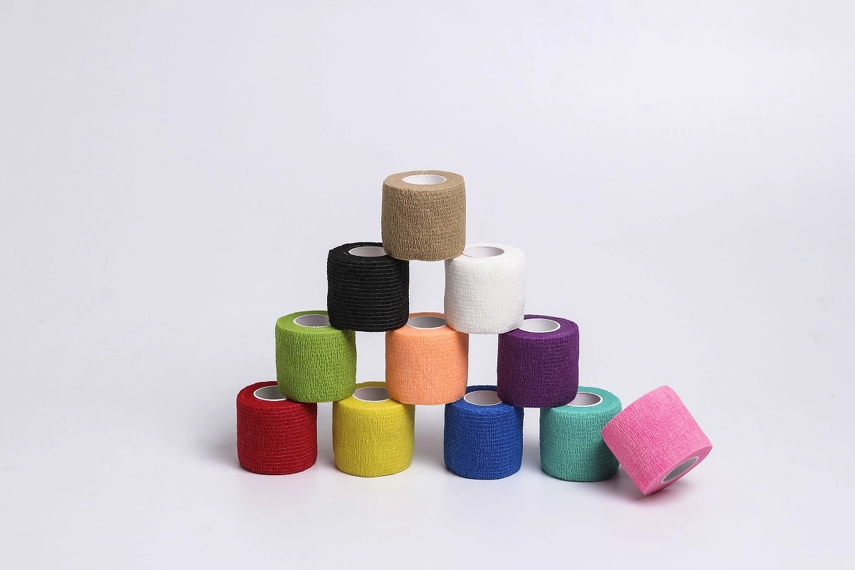 Preço de fábrica não alérgica colorido adesivo bandagem produtos médicos Kinesio Kinesiology Tape