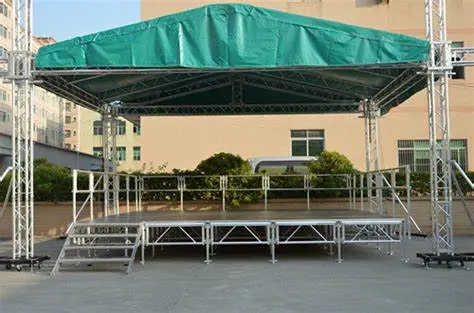 Outdoor Concert Event Plywood Mobile Portable Roof Top Used Aluminum Stage Truss