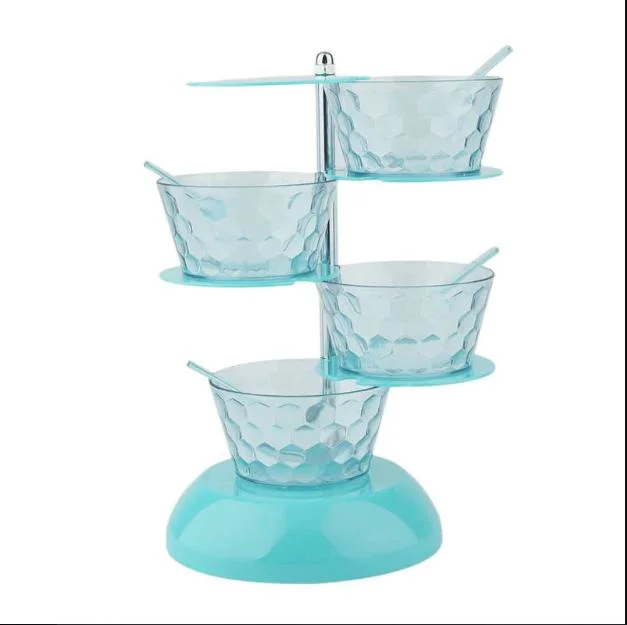 Cuisine boîte à épices multi-couches pour sel de sucre boîte à glaçage rotative en cristal