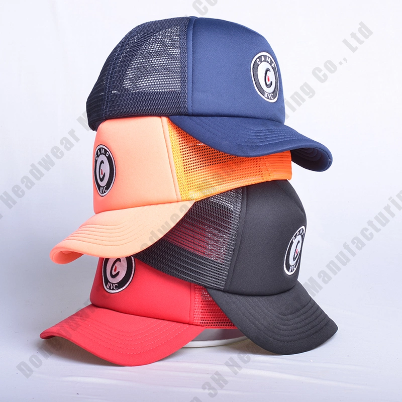 Designe seu boné Gorras de beisebol de 5 painéis personalizado com bordado de logotipo Caps Trucker de espuma.