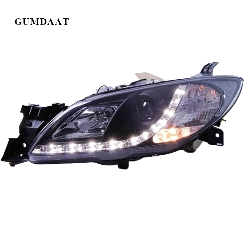 Gumdaat Mazda3 Black DRL LED Projector Head Lights for Mazda 3 Bk 2003 2009 4 Doors Sedan