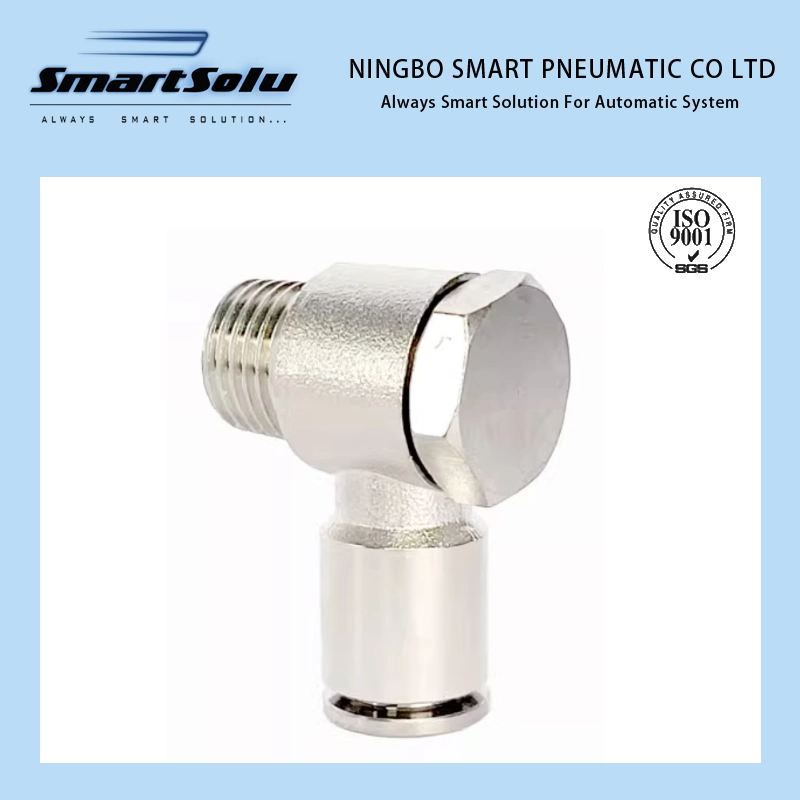 Tkn-pH Pneumatic Outer Hexagon Male Brass Threaded L-Type Elbow Swivel Fitting